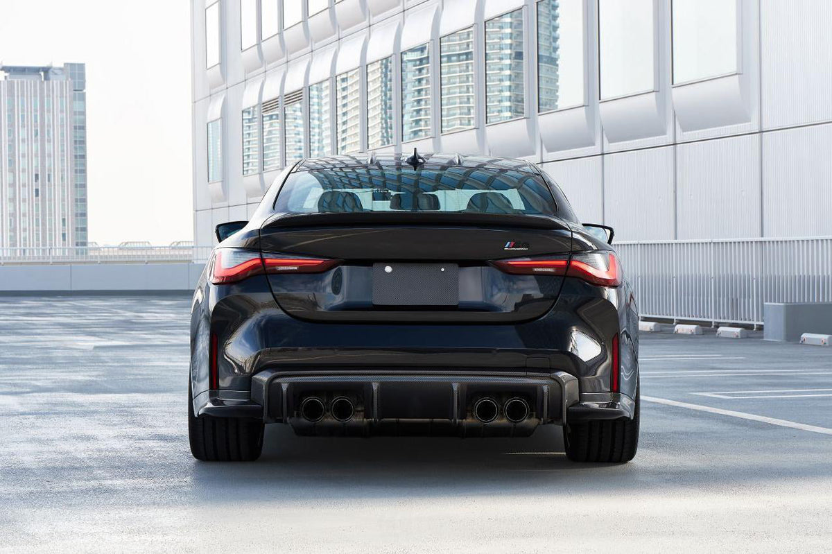 3D Type Rear Diffuser in dry carbon fiber for the BMW G80 M3 / G82 M4, fitted