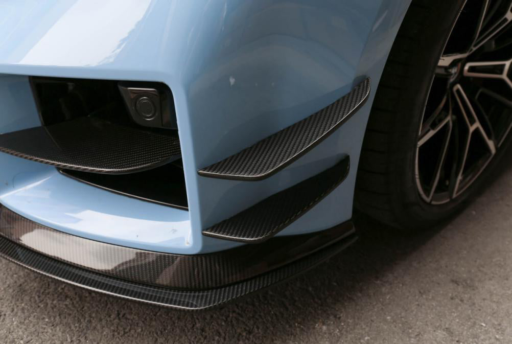AC Type Front Canards in dry carbon fiber for the BMW G87 M2, fitted