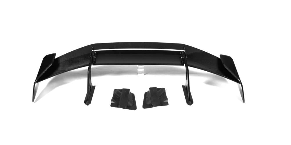 AD-R3 Type Swan Neck Rear Spoiler (With Mounting Base) in dry carbon fiber for the BMW G80 M3 / G82 M4 / G87 M2