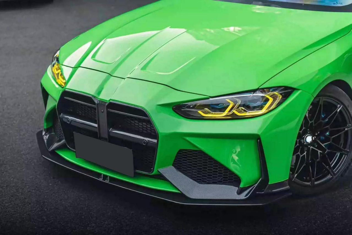 AD Type Front Bumper in dry carbon fiber for the BMW G80 M3 / G82 M4, fitted