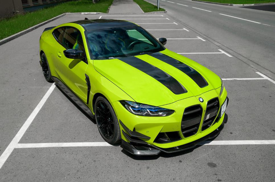 CFA Type Front Lip in dry carbon fiber for the BMW G80 M3 / G82 M4, fitted