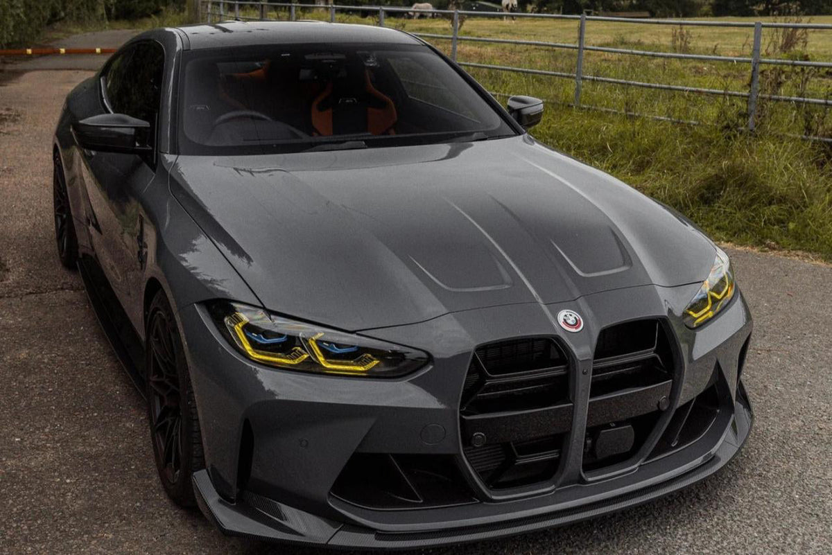 CSL Type Front Lip in dry carbon fiber for the BMW G80 M3 / G82 M4, fitted