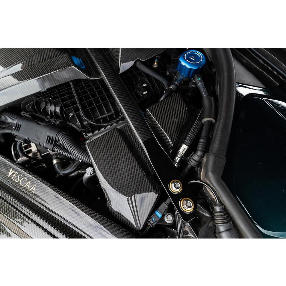 ECU Cover in dry carbon fiber for the BMW G80 M3 / G82 M4 / G87 M2, fitted
