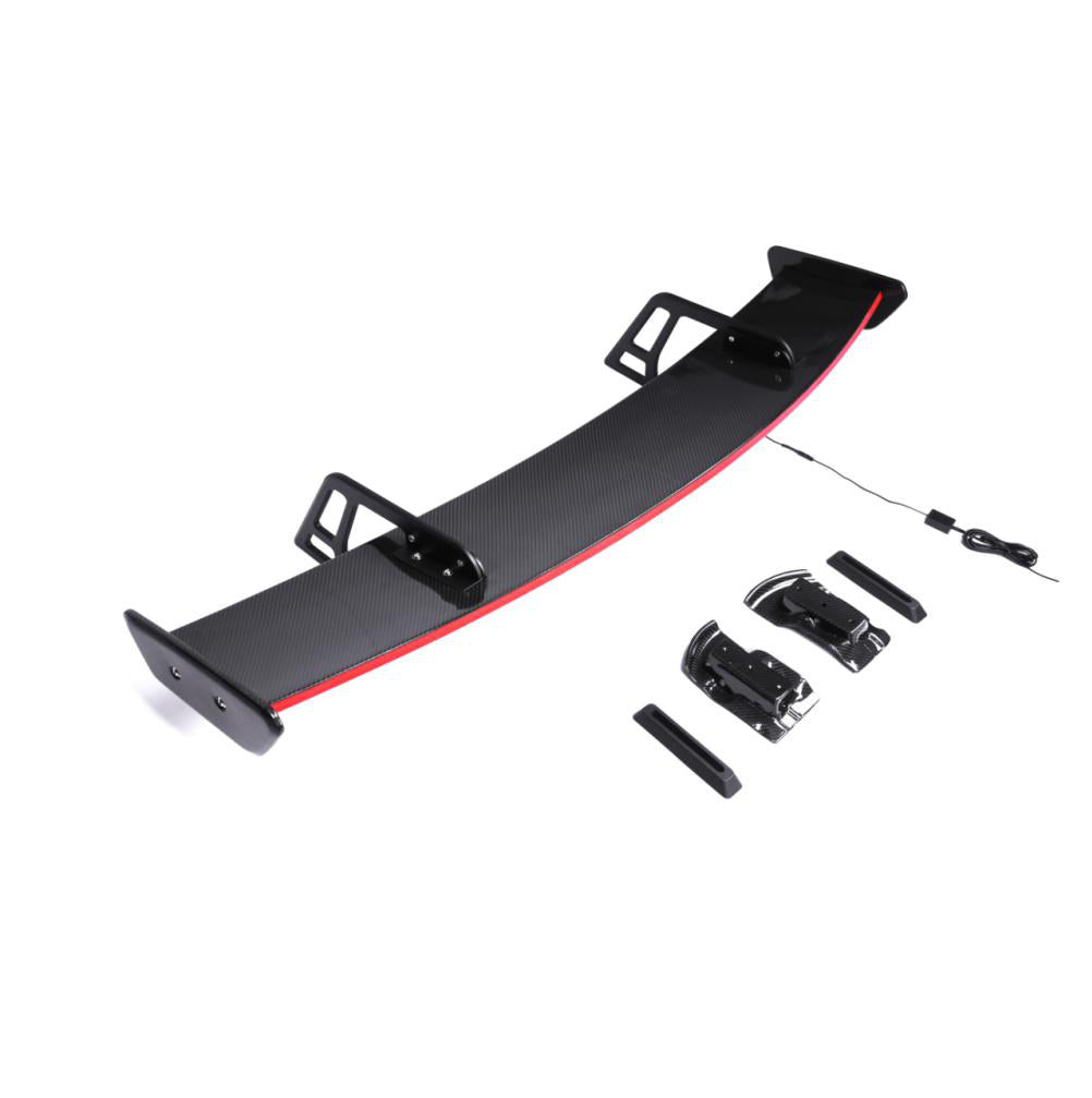 Max Type LED Lighted Rear Spoiler (With Mounting Base) in dry carbon fiber for the BMW G80 M3 / G82 M4 / G87 M2