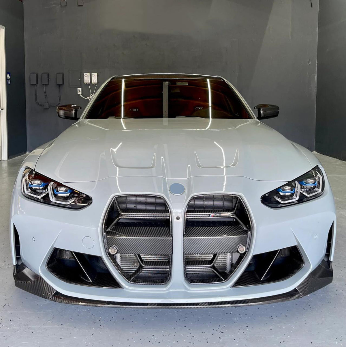 MP Type Front Lip in dry carbon fiber for the BMW G80 M3 / G82 M4, fitted