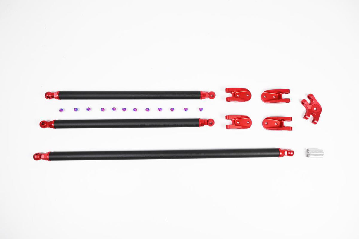 SC Type Strut Brace in dry carbon fiber for the BMW G80 M3 / G82 M4 / G87 M2