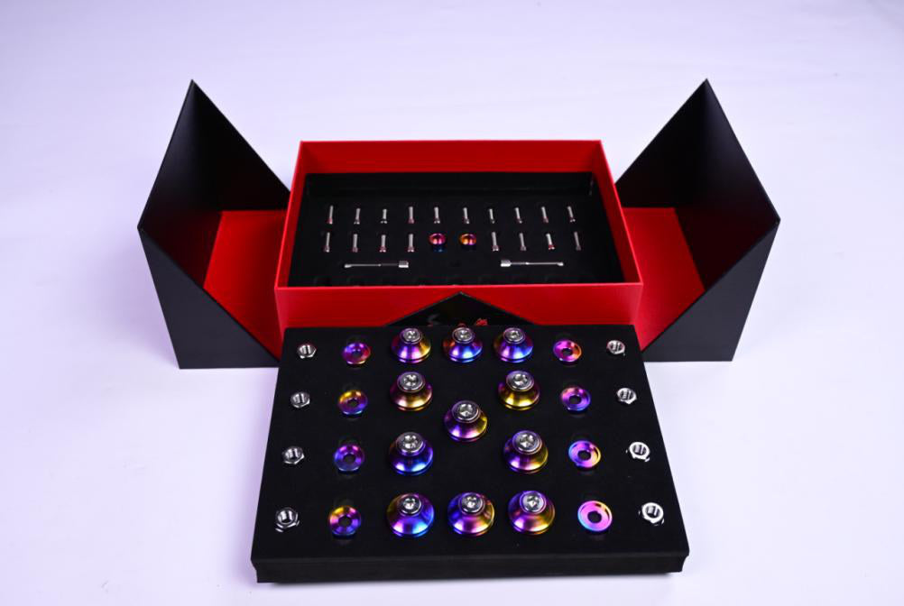 Titanium Alloy Cabin Screw Set in titanium alloy for the BMW G80 M3 / G82 M4 / G87 M2
