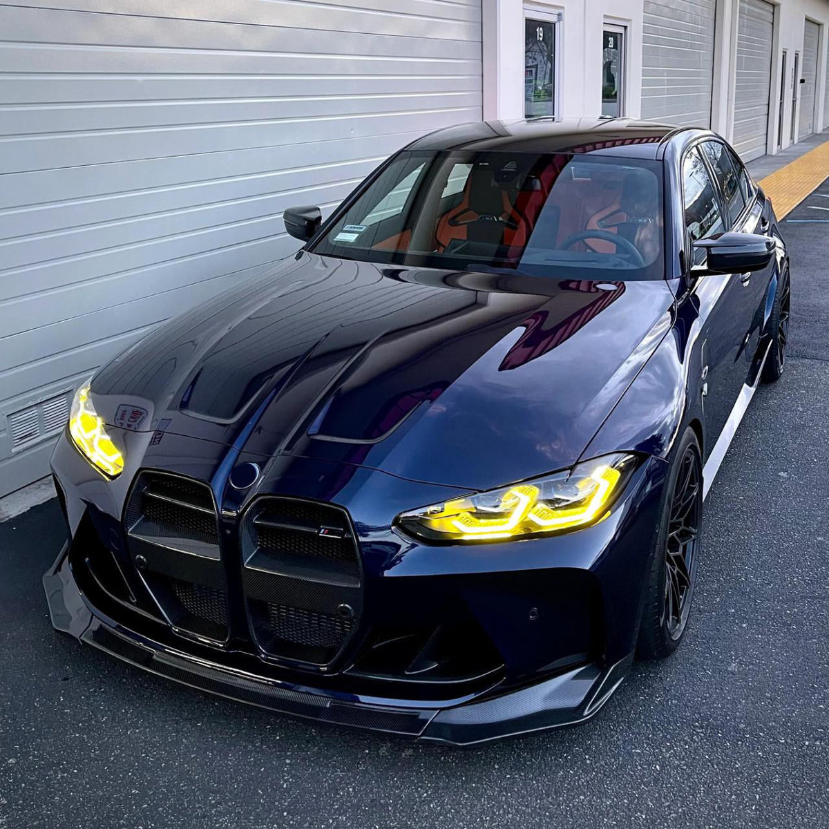 Vor Type Front Lip in dry carbon fiber for the BMW G80 M3 / G82 M4, fitted